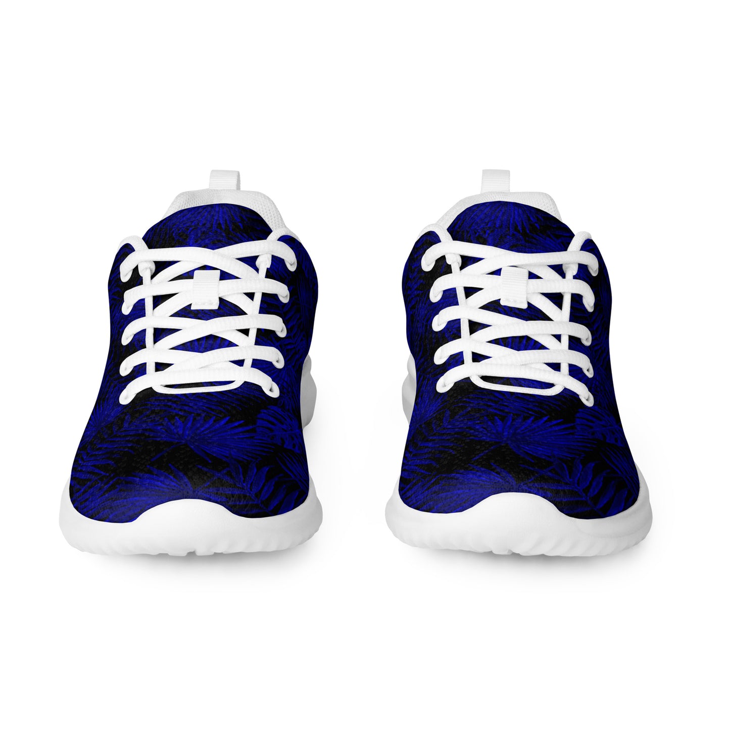 Snooty Fox Art Women’s Athletic Shoes - Dark Blue Palm Pattern