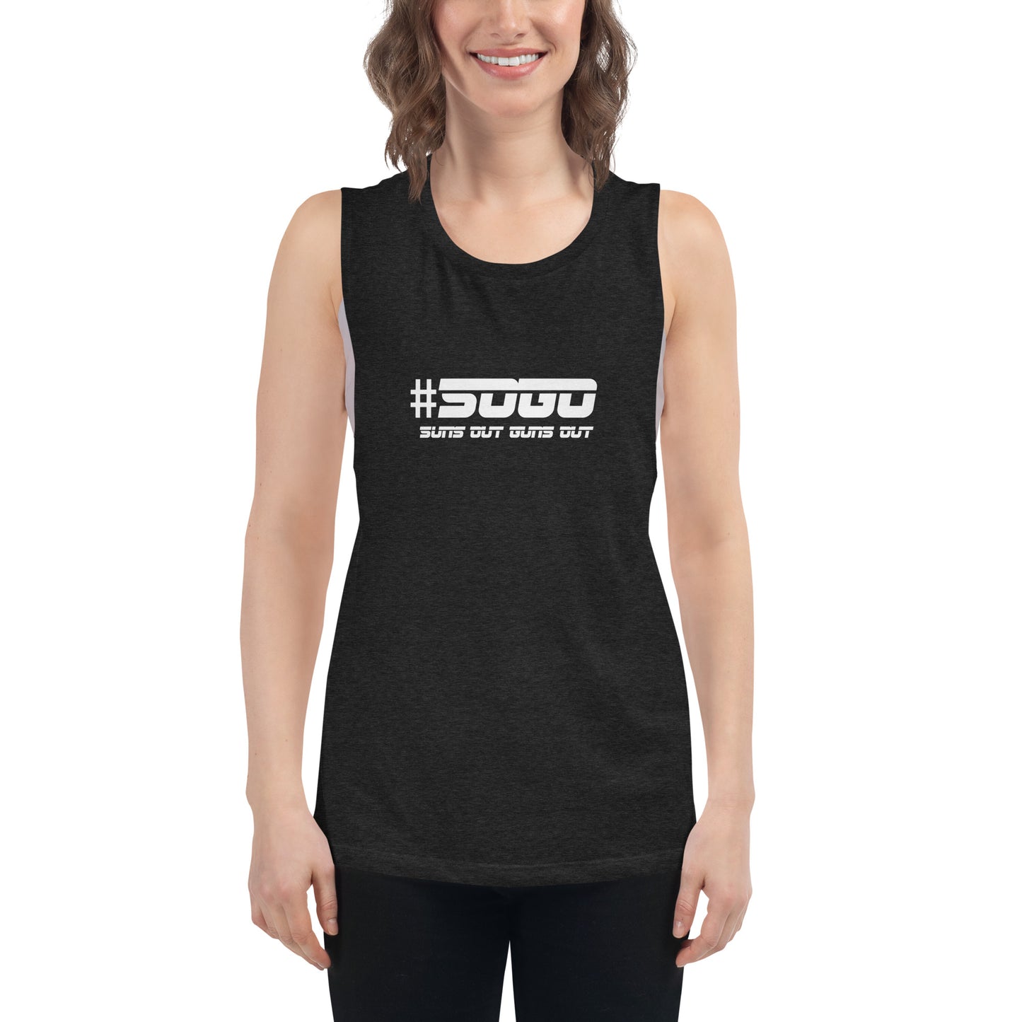 Snooty Fox Art Ladies’ Muscle Tank - SOGO (Suns out Guns out)